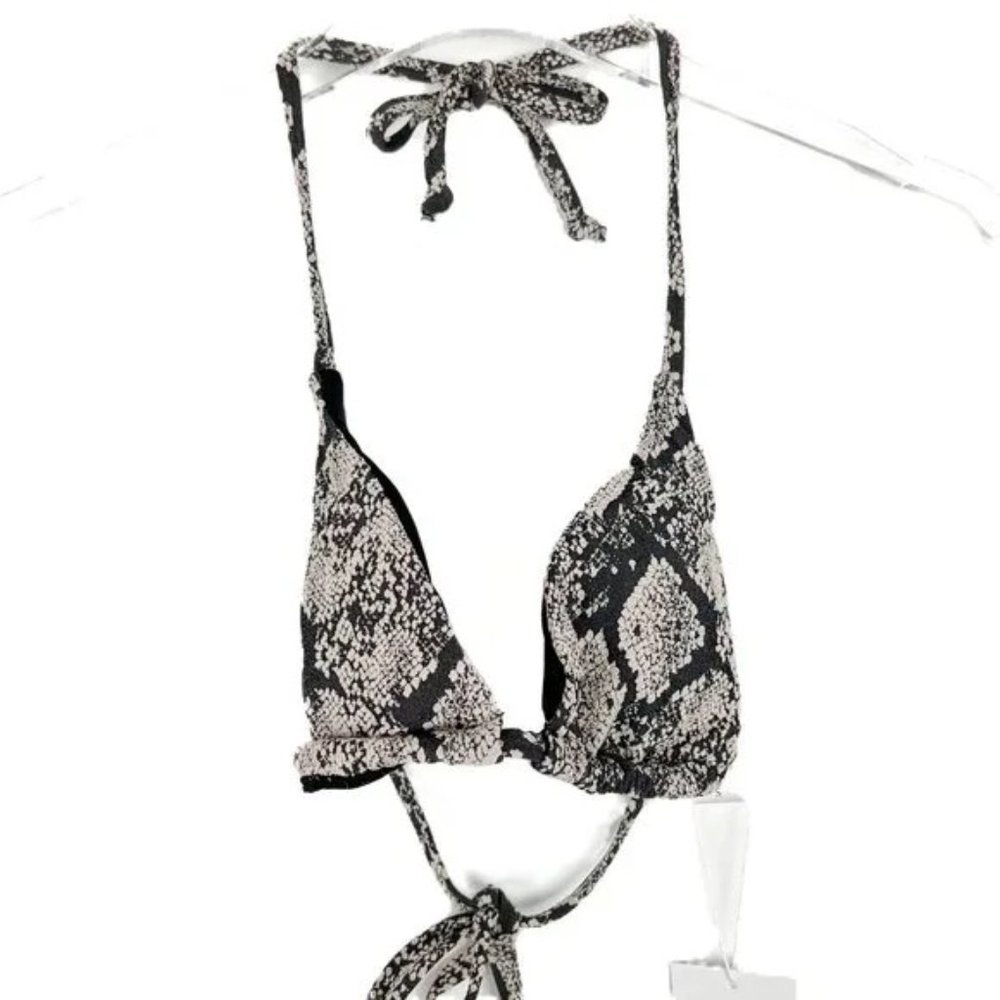 NWT Andie Swim String Bikini Top Textured Snakeskin Print Size Medium M NEW - Picture 1 of 8